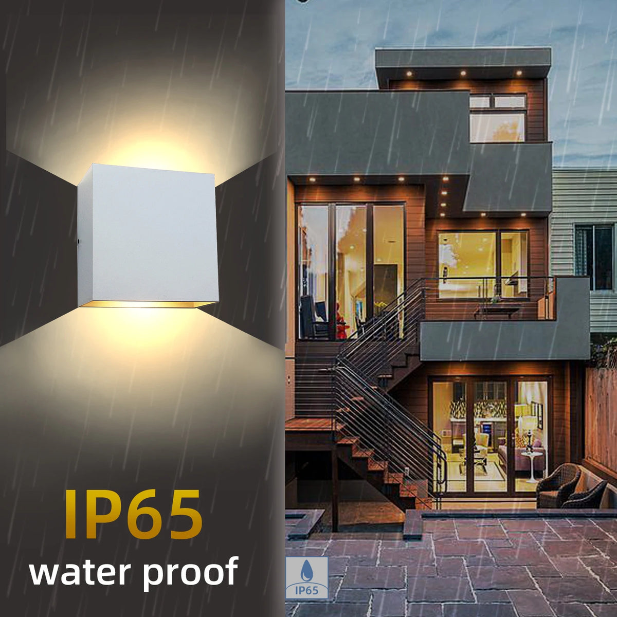 lampe murale led moderne blanche or ip65 fixation murale lentille translucide aluminium