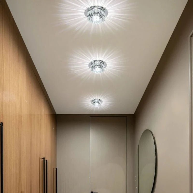 spot led moderne verre transparent argenté effet brillant lumineux surface