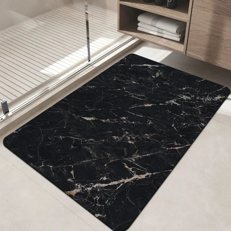 tapis moderne marbre blanc gris antidérapant résistant l'eau 50x80cm 60x90cm salon bain