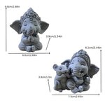 figurine éléphant gris artisanal texture granulée décoration maison statuette intérieure collection tridimensionnelle erotique