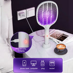 tueur moustiques électrique rechargeable usb 230v racket lampe 3000v moderne abs