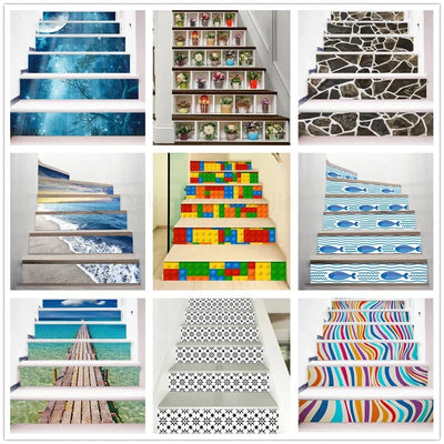 Autocollant PVC blanc pour escalier moderne