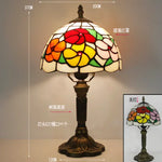 lampe table art nouveau tiffany multicolore base sculptée interrupteur bouton