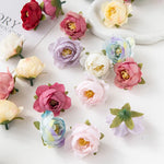 fleurs artificielles pivoine roses feuilles vertes decoration mariage anniversaire intérieur classique multicolore