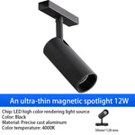 rail lumière suspendue moderne aimants noir ampoules led 12w 24w spotlight floodlight grille light