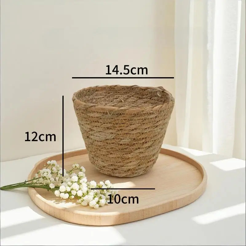 paniers osier naturel rustique fleurs décoration jardins terrasses différentes tailles