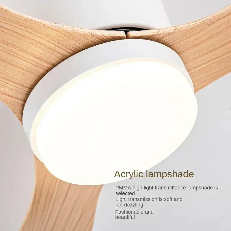 ventilateur led moderne télécommande blanc bois noir minimaliste