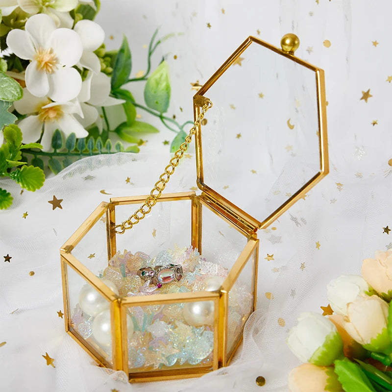Rangement bijoux design géométrique verre
