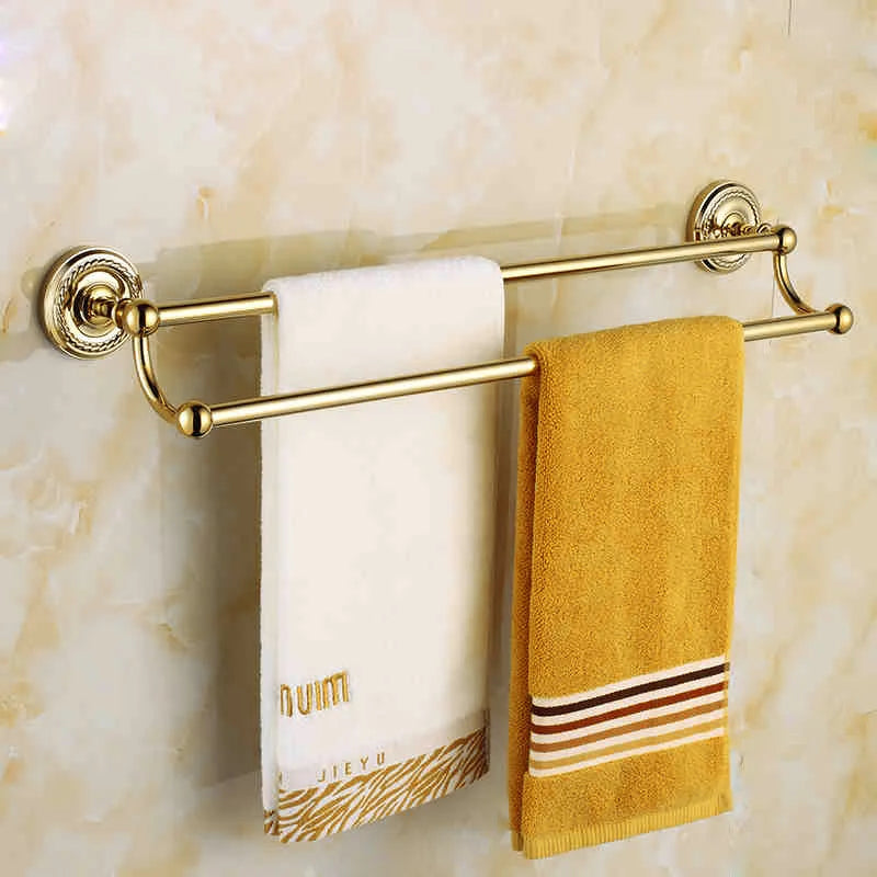 accessoires salle bain doré classique porte serviettes porte savon fixations vis