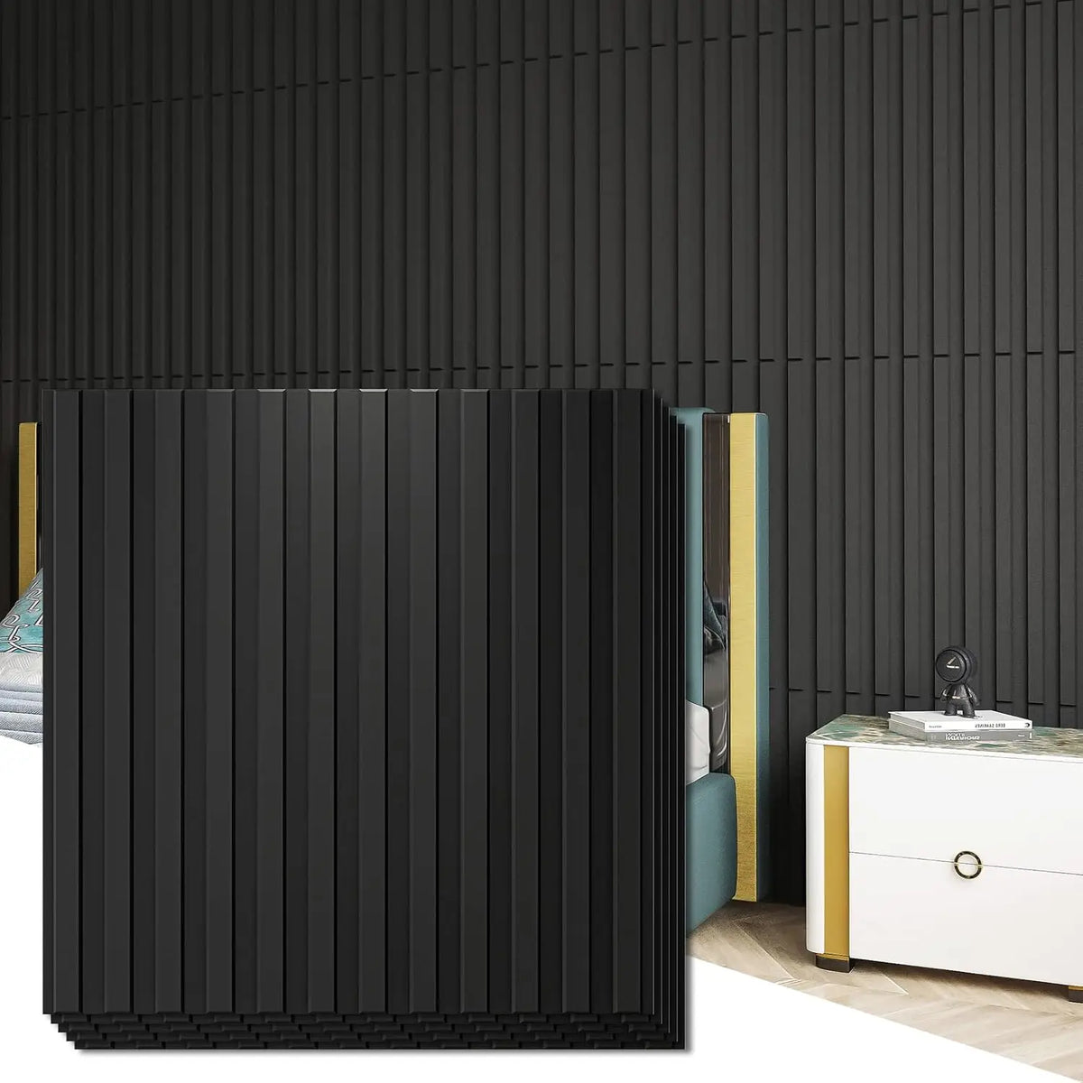 panneaux muraux décoratifs 3d noirs modernes 11.8x11.8 inches pack 30 imperméables pvc