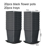 pots fleurs plastique rouge vert jaune bleu blanc noir modernes assiettes base