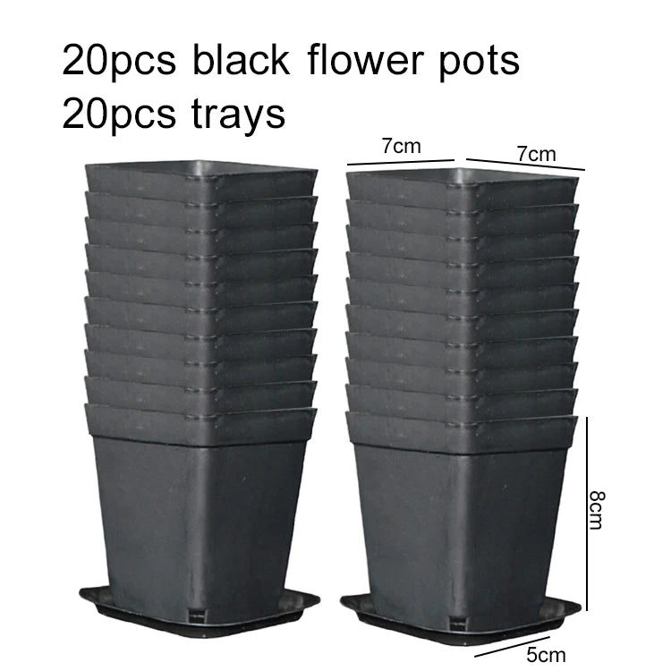 pots fleurs plastique rouge vert jaune bleu blanc noir modernes assiettes base