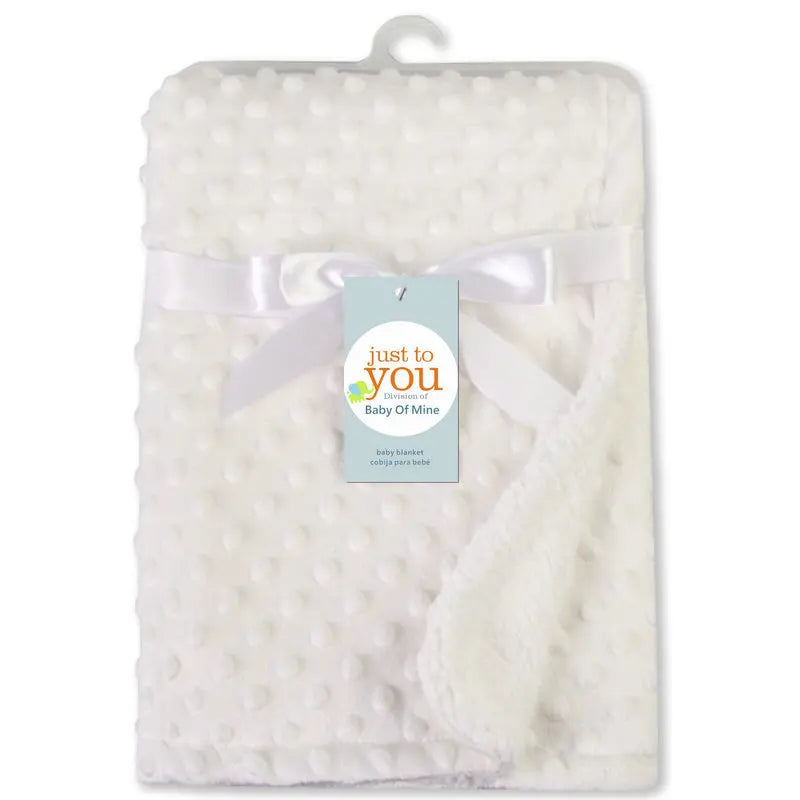 couverture bébé polaire douce hiver blanc bleu rose gris vert violet bordure pelucheuse