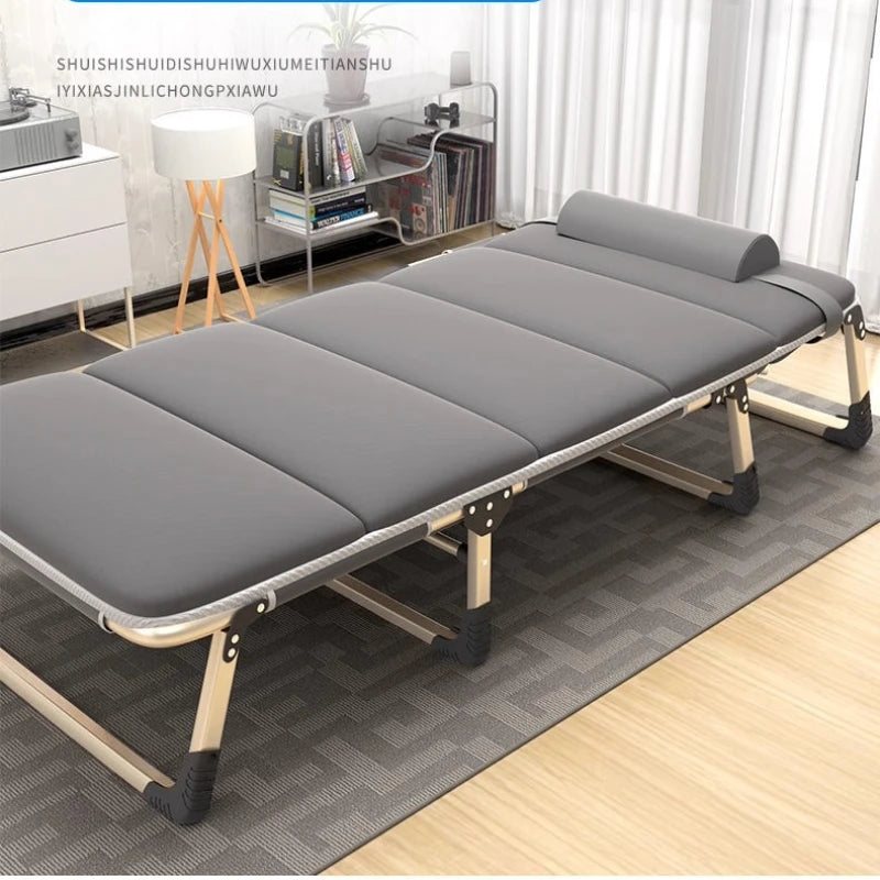 lit pliant gris moderne coussin tête poignées oxford cloth pliable autonomeextérieur camping sieste
