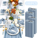 serviettes coton plissées rouge chic table maison restaurant 20x20inch
