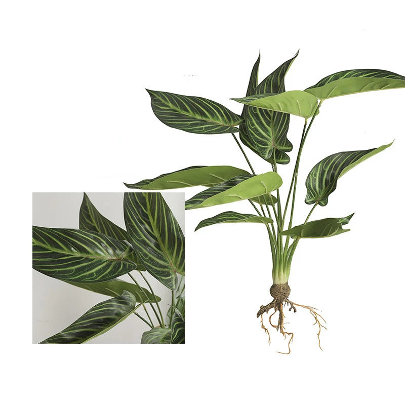 plantes artificielles vertes feuilles soie decoration extérieur moderne minimaliste