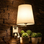 lampe murale moderne bras articulé abatjour beige chrome cuisine chambre coucher entree salles manger