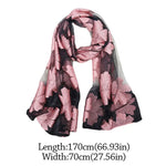 écharpe fleur printemps été femme extérieure polyester longue mode feuilles transparente