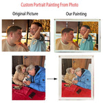 tableau personnalisé huile toile photo famille portrait paysage original acrylique handpaintingDecorationMur