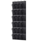 organisateur mural chaussures compartiments tissu polyestère clips suspendus moderne fonctionnel noir pliable