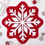tapis rond flocons neige père noël spirale absorbant eau antidérapant intérieur decoration noel