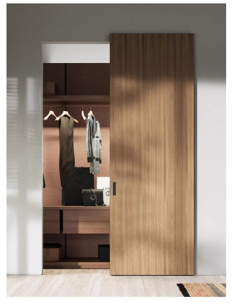 portes coulissantes intérieures imitation bois clair blanc foncé rose pâle kit rails aluminium axes
