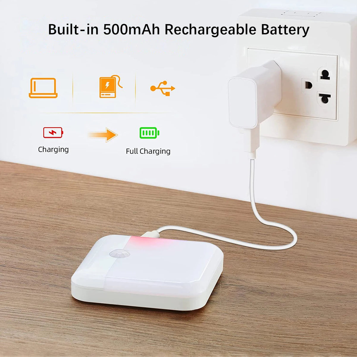 lampe nuit rechargeable led adhésive lumière froide chaude moderne chambre blanc mat