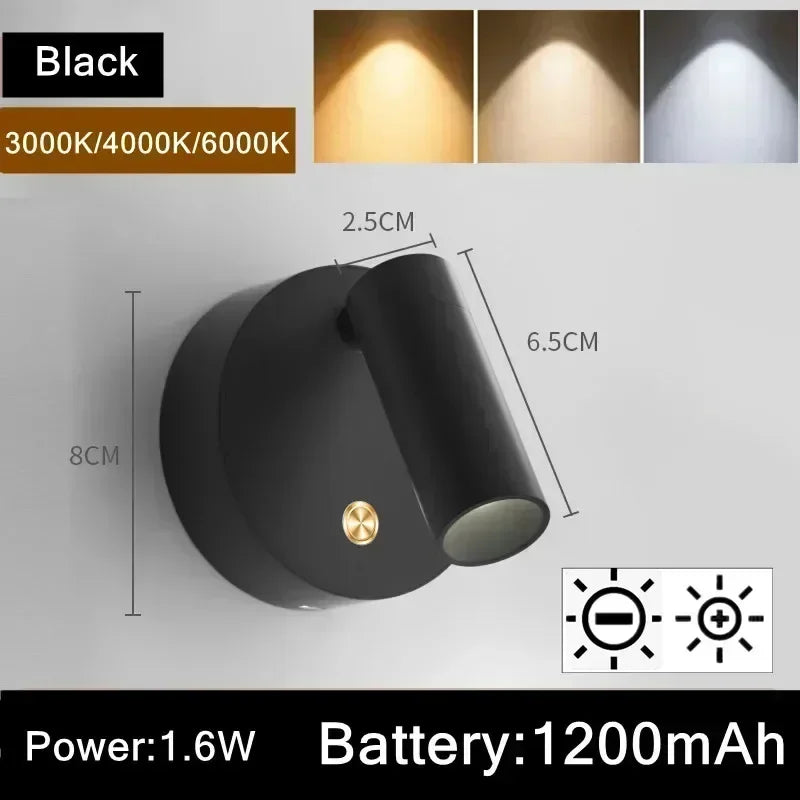 Lampes murales LED rechargeables USB adhésif magnétique moderne télécommande étude chambre entrée