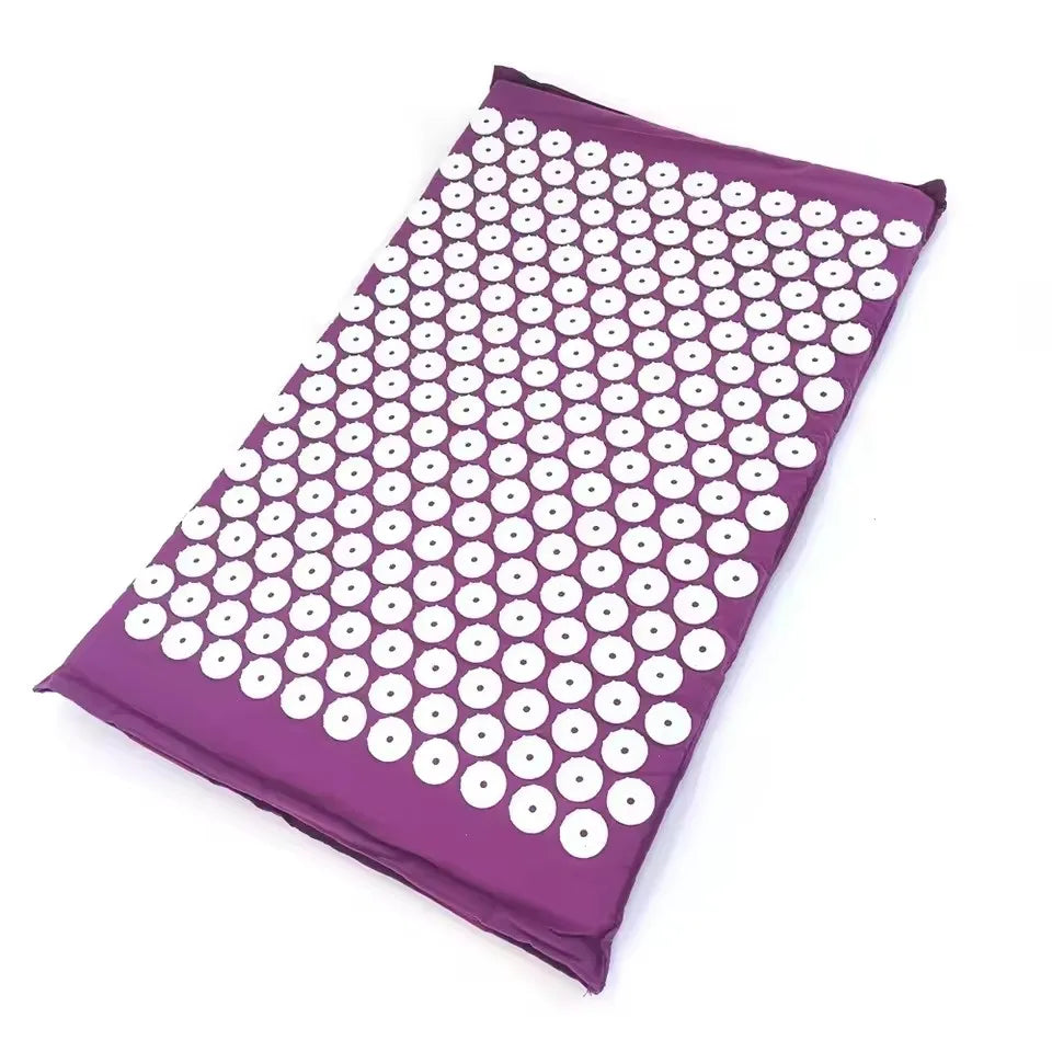 tapis massage acupression points blancs violet coussin cervical moderne ergonomique adhésif yoga fitness