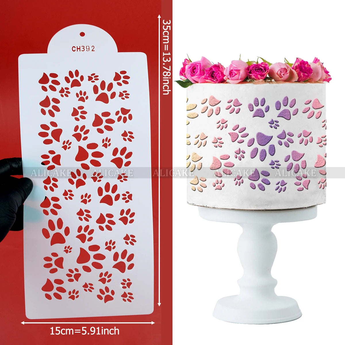gabarits pâtisserie motifs floraux noir blanc décoration gâteau fondant mariage anniversaire classiqueOpaque outils pâtisserie