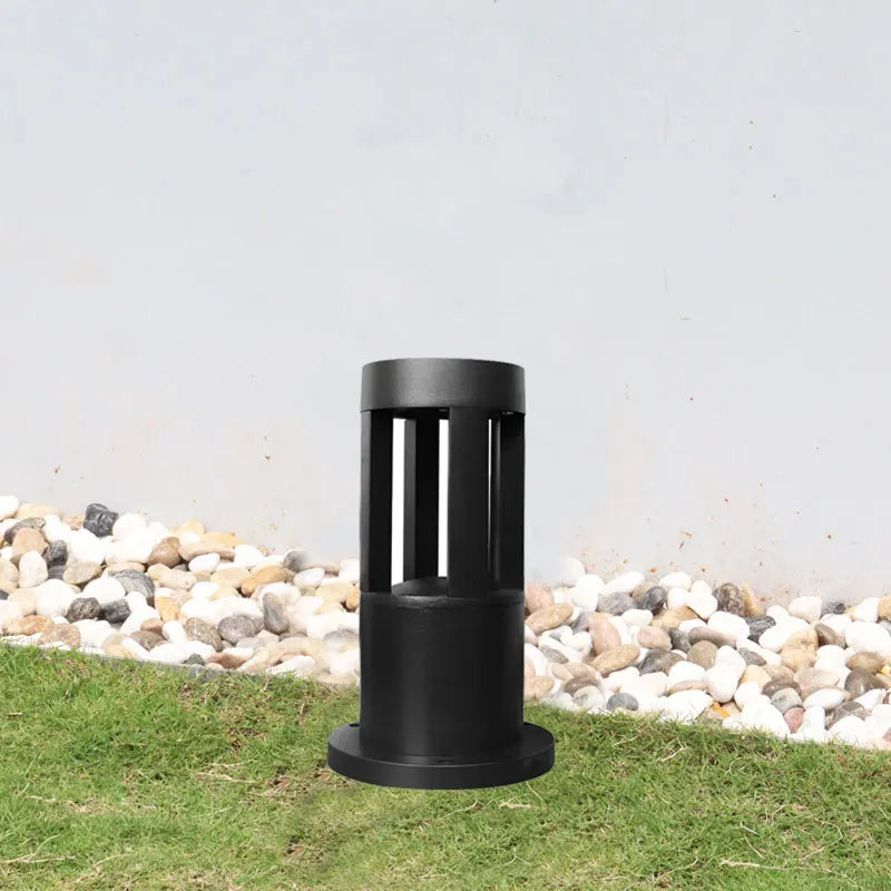 lampe led extérieure étanche moderne noir rayures dorées ip65 waterproof aluminium
