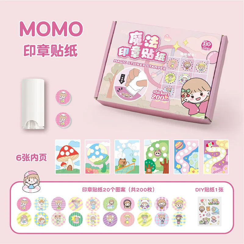 stickers autocollants animaux cartoon blanc ours oiseau lapin pingouin arbre cactus enfants jouets diy