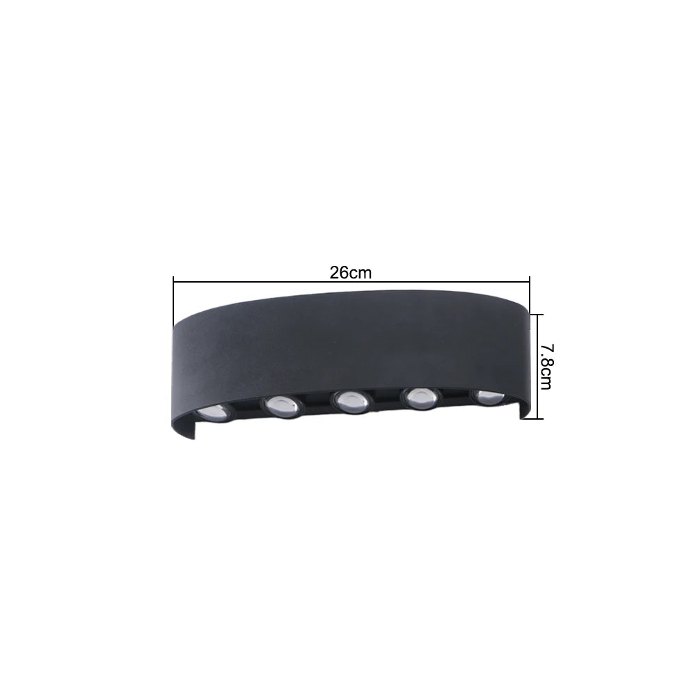 éclairage led moderne applique murale ip65 résistante eau 10w 3000k 6500k minimaliste