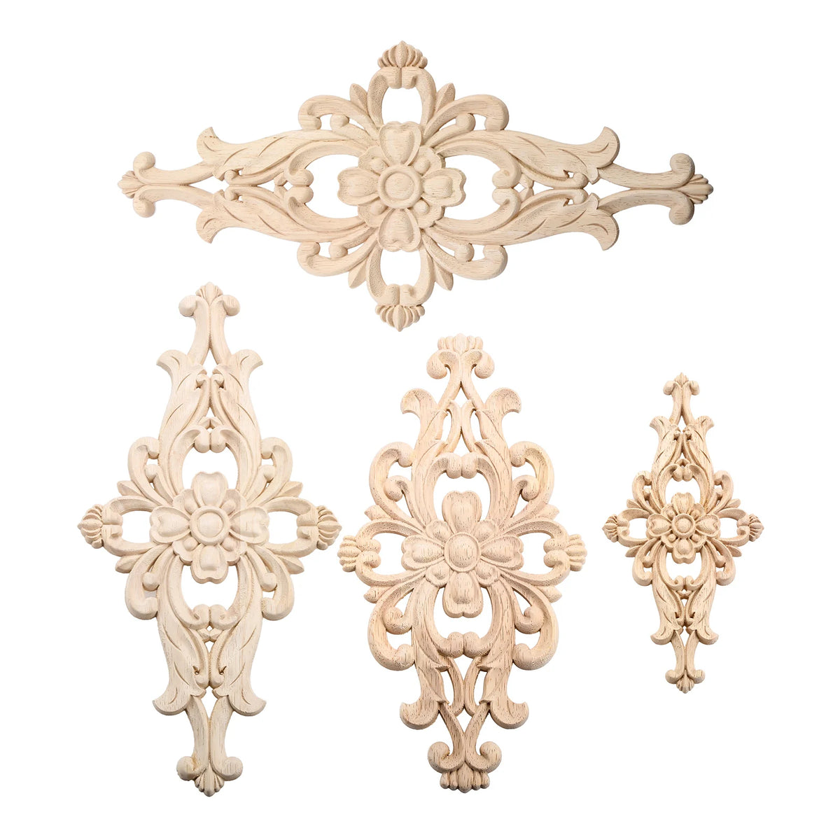 décoration murale appliques bois ornements floraux baroque renaissance naturel