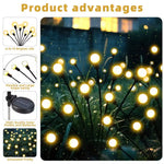 guirlande lumineuse solaire multicolore moderne extérieure boules rondes opaques tige métallique