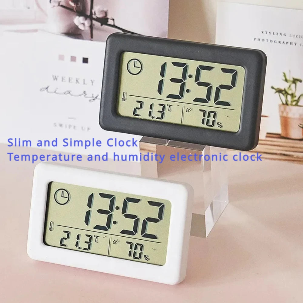 horloge électronique moderne température humidité alarme batterie 12 24h noir blanc rose