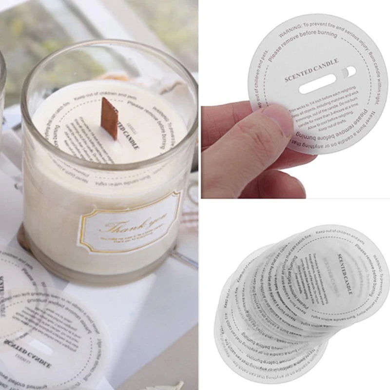 autocollants bougie parfumée blanc simples 10 pièces protection rondes minimalistes
