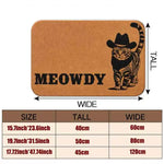 tapis sol marron chat cowboy meowdy antidérapant moderne décoration entrée maison machine lavable