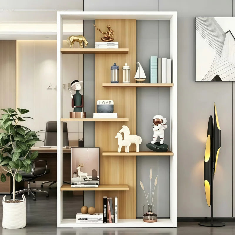 étagère murale bois massif moderne rangement livres vases objets décoration