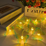 guirlande lumineuse papillons féeriques bleu rose orange vert transparents décoration mariage anniversaire fête chambre