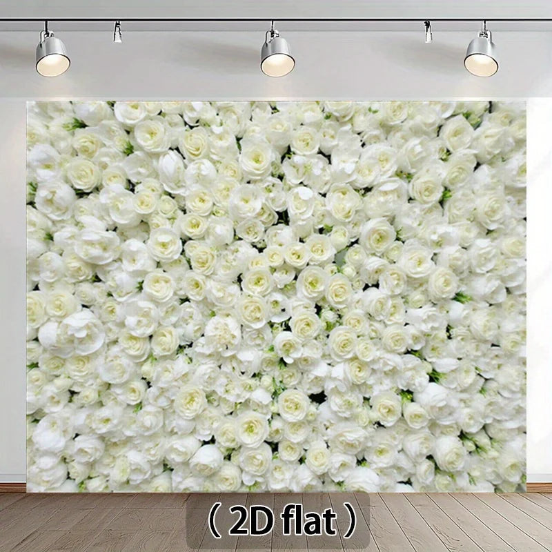 fond photo blanc fleurs 2d opaque décoration événement anniversaire mariage noëlnaissance