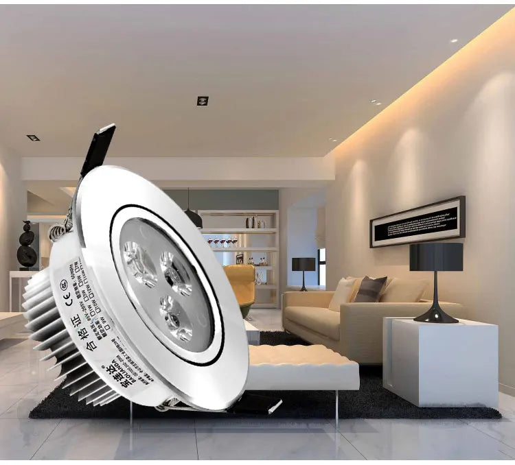 Spot LED argenté moderne grille aluminium 8.4cm 6.5 7cm