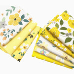 tissus motifs floraux couleurs jaune blanc moderne bricolage couture 40cm 50cm