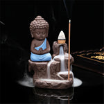 statue bouddha artisanale statuaire motifs roche texture granuleuse apaisante calme salon