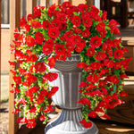 décoration extérieure mariage pot suspendu fleurs soies gris classiqueextérieur anniversaire mariage