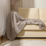 couverture acrylique douce hiver portable voyage maison solide orange beige jaune gris rose