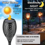torche solaire 96 led motif floral moderne batterie intégrée ip65 fixation tringle