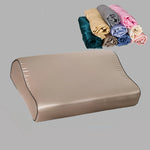 taies d'oreiller soie uni moderne respectueux environnement zip beige blanc rose clair vert foncé