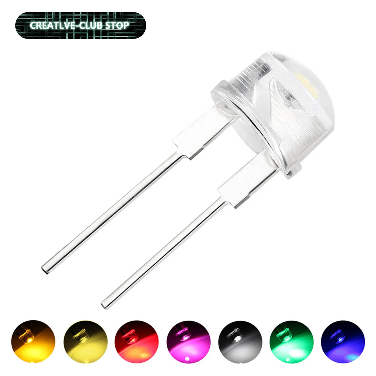 diode led 8mm chapeau paille rouge bleu jaune vert rose blanc chaud décoration