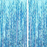 rideau moderne bleu ondulé adhésif double face 100cm 200cm événements